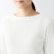 추가이미지5([무인양품]  여성 스트레치 리브 보트넥 7부소매 티셔츠 (오버핏 긴팔))