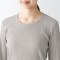 추가이미지4([무인양품]  여성 스트레치 리브 크루넥 긴소매 티셔츠 (오버핏 반팔))