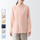 여성 · 워싱 헴프 · 레귤러 칼라 긴소매 셔츠