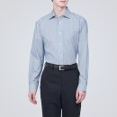 남성 · 다림질이 필요없는 · 세미 와이드 칼라 긴소매 셔츠