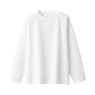 [무인양품]  남녀공용 저지 편직 크루넥 긴소매 티셔츠 (오버핏 반팔) 상품이미지