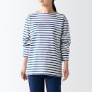 [무인양품]  여성 태번수 보트넥 긴소매 티셔츠 (오버핏 반팔)