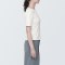 추가이미지2([무인양품]  여성 스트레치 리브 크루넥 반소매 티셔츠 (오버핏 반팔))