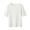 추가이미지5([무인양품]  여성 스트레치 리브 크루넥 반소매 티셔츠 (오버핏 반팔))