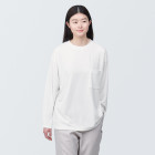 [무인양품]  남녀공용 오염이 쉽게 지워지는 흡한속건 긴소매 티셔츠 (오버핏 반팔) OFF WHITE