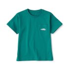키즈 · 동물 자수 · 포켓 반소매 티셔츠 DARK GREEN