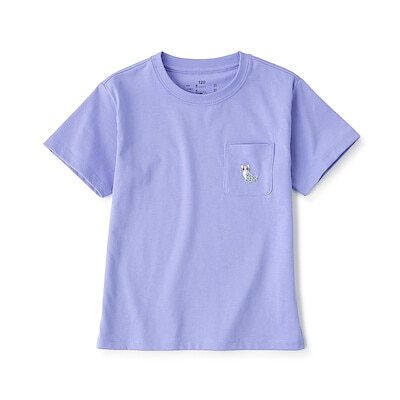 키즈 · 동물 자수 · 포켓 반소매 티셔츠
